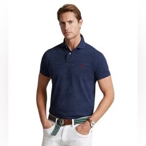 Polo Ralph Lauren Men's Classic Royal Heather Iconic Mesh Polo Shirt Size Medium